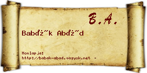 Babák Abád névjegykártya